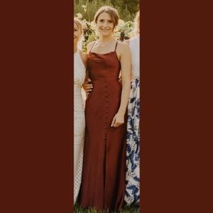 Revelry Billie Satin Bridesmaid Dress in Cinnamon Rose